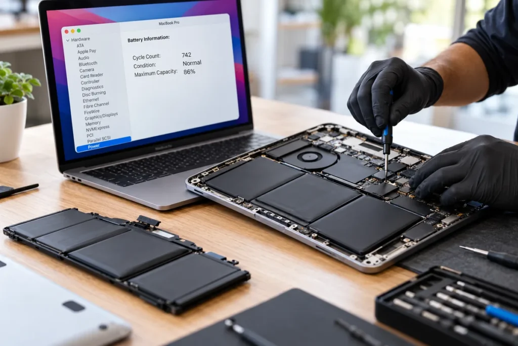 macbook battery replacement cycle count